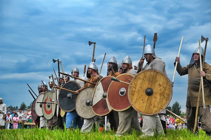 Participants in a Viking time festival